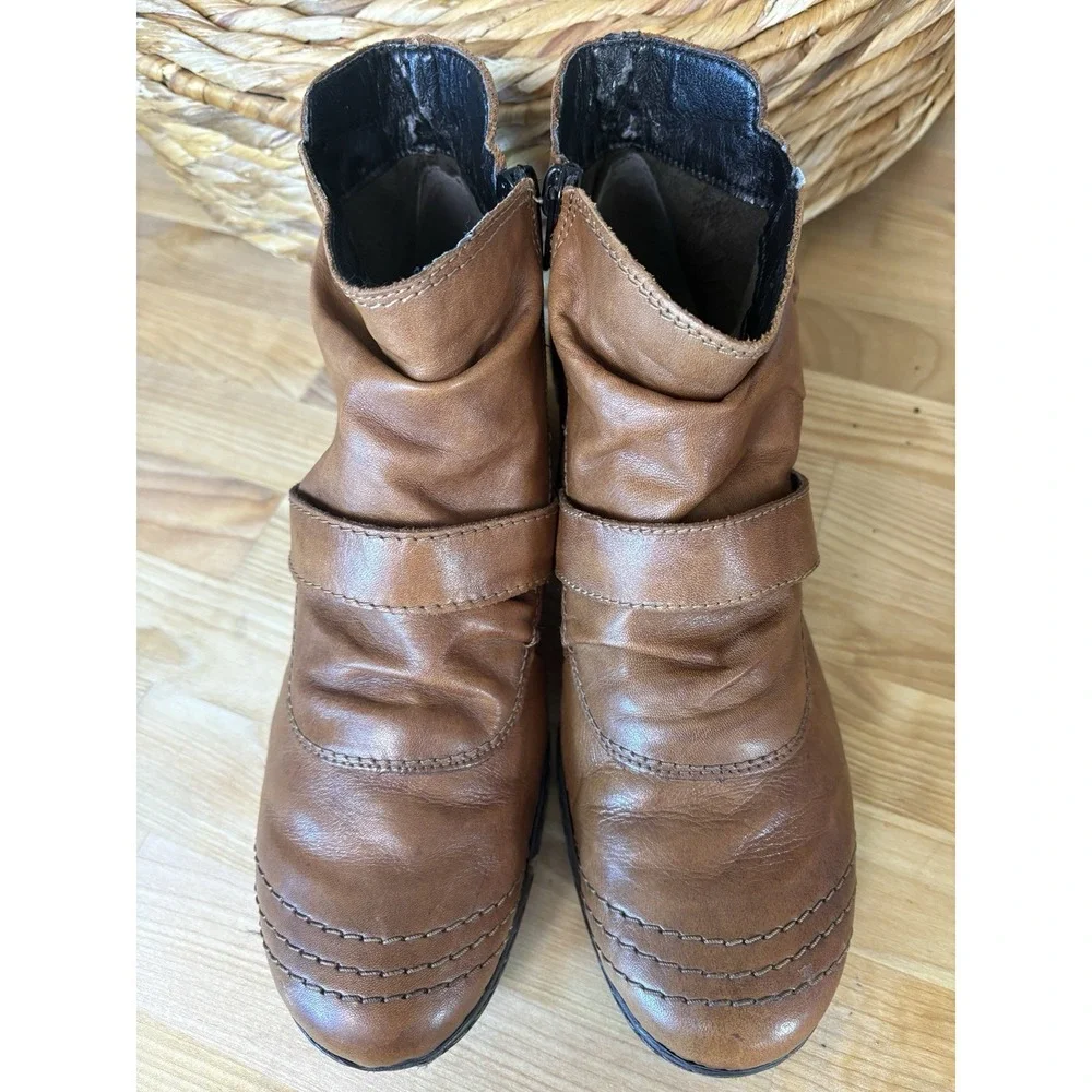 Reiker Lynn Boots Womens Size 8 Muscat Ruched Button Boho‎ Chic Llightweight